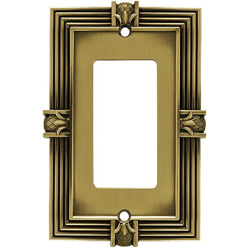 Franklin Brass 64473 Pineapple Single Decorator Wall Plate/Switch Plate/Cover Tumbled Antique Brass 